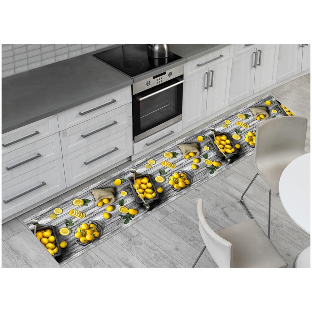 Tappeto Passatoia Cucina Antiscivolo Sottolavello Digitale Fantasie Varie 50x230 Limoni - Foto 1