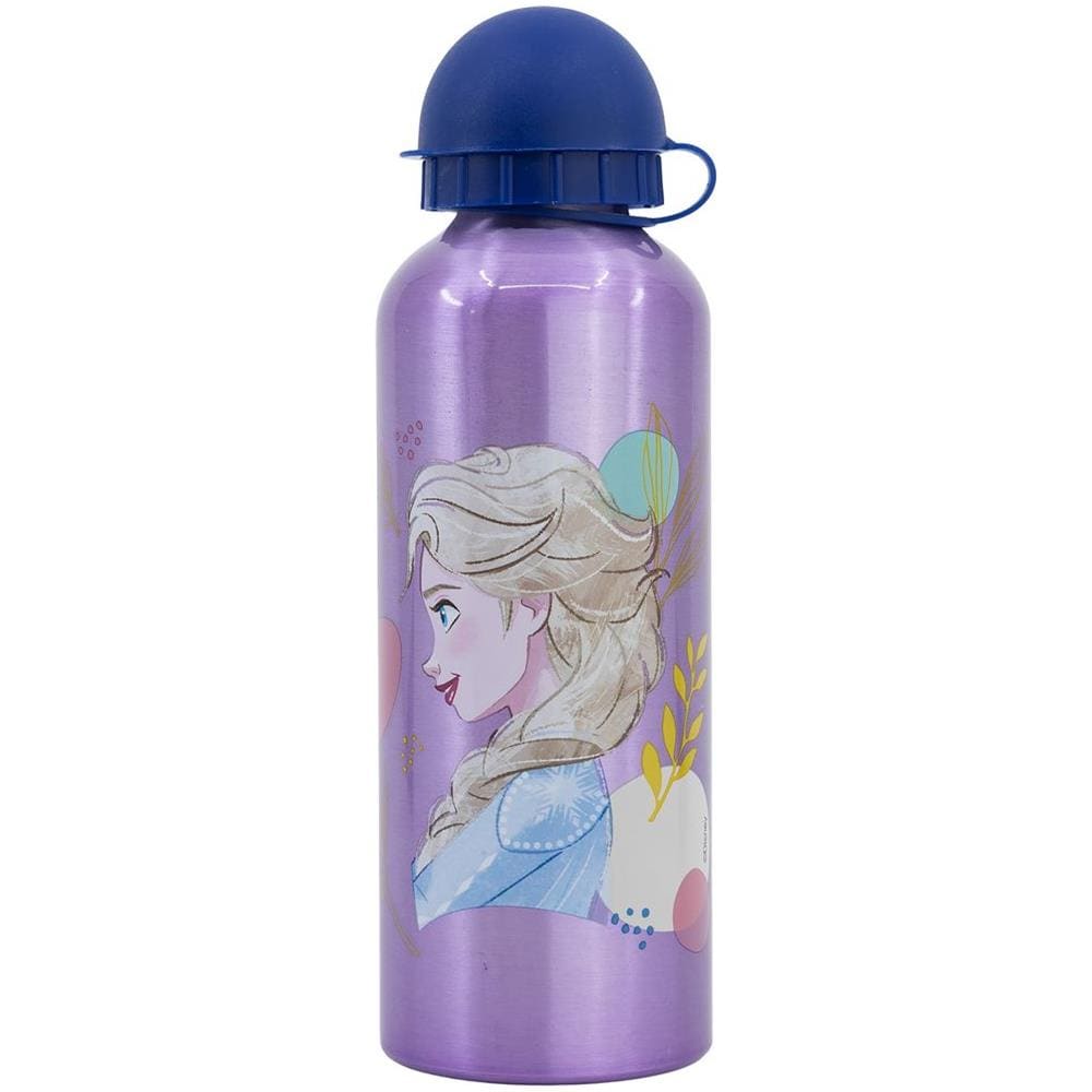 Disney Borraccia Lilla Per Bambine In Alluminio Frozen Elsa E Anna 530 Ml Con Beccuccio E Tappo Di Sicurezza - Foto 2