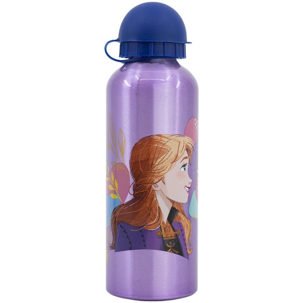 Disney Borraccia Lilla Per Bambine In Alluminio Frozen Elsa E Anna 530 Ml Con Beccuccio E Tappo Di Sicurezza - Foto 3
