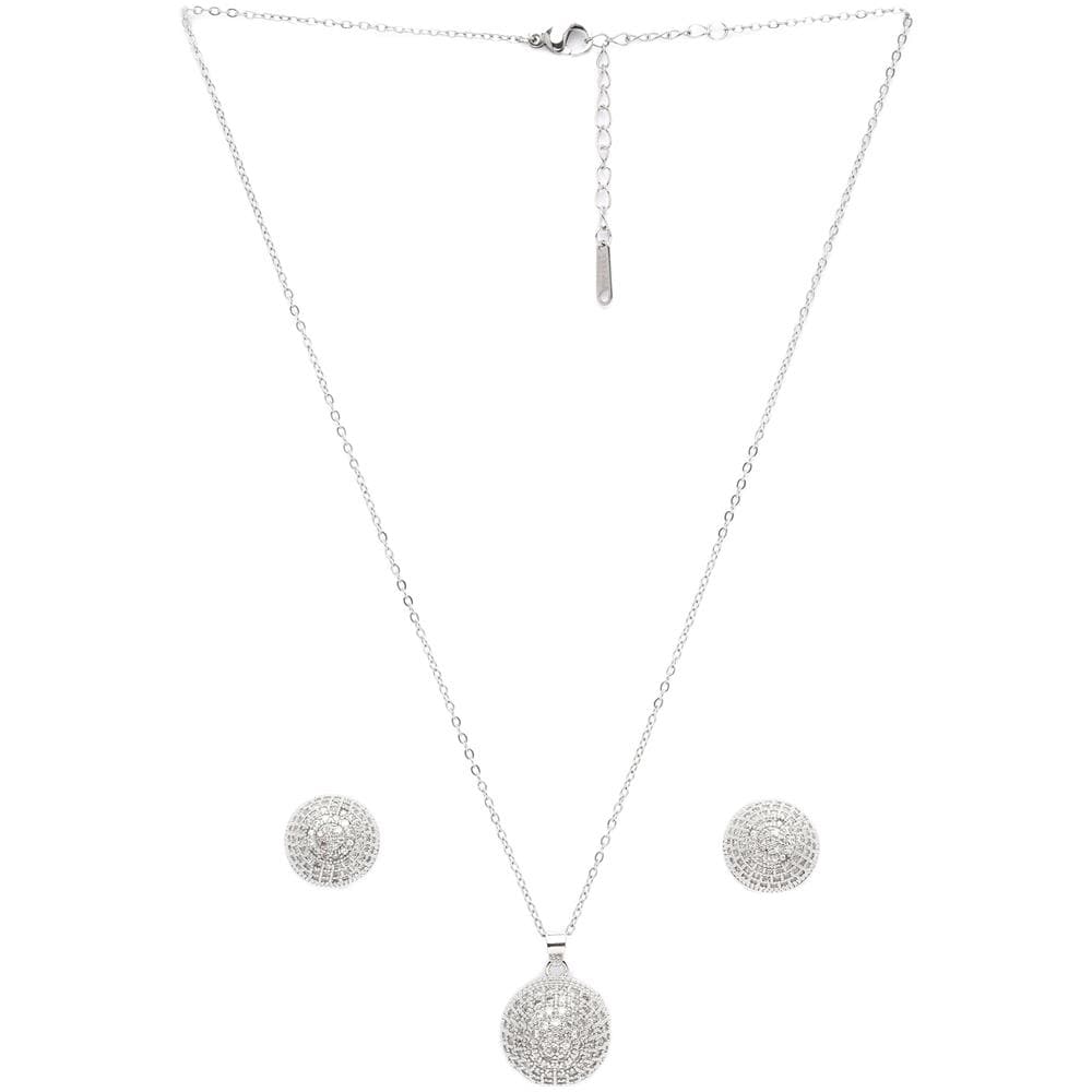 Set Orecchini a Bottone Sfera Scintillante e Collana - Foto 2