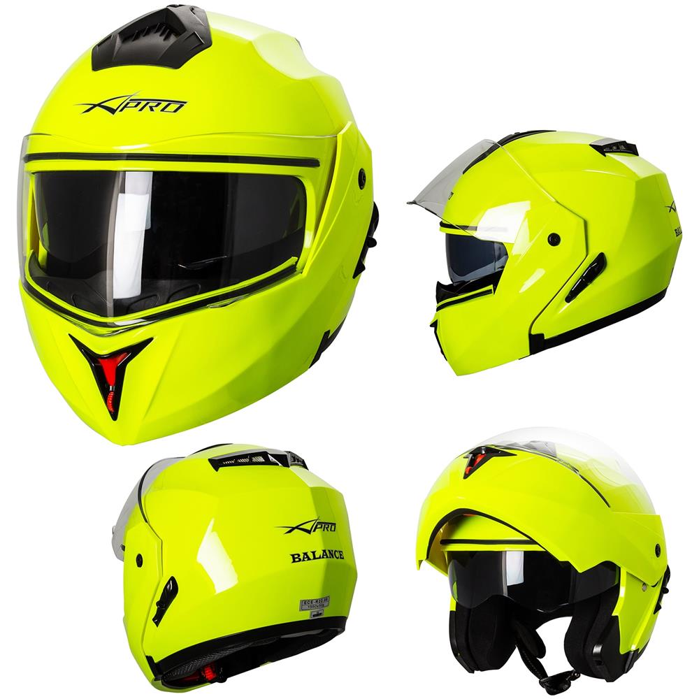 Casco Integrale Moto ECE 22-05 Visiera Parasole Modulare Argento L