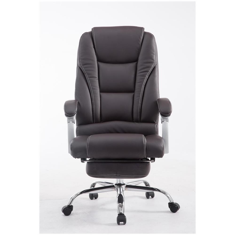Sedia Ufficio Pacific in Similpelle - Poltrona Studio Carico Max 150 kg I Sedia Pc Imbottita e Regolabile I Poltrona Ufficio Ergonomica con Poggiapiedi e Ruote Antiattrito Marrone - Foto 2