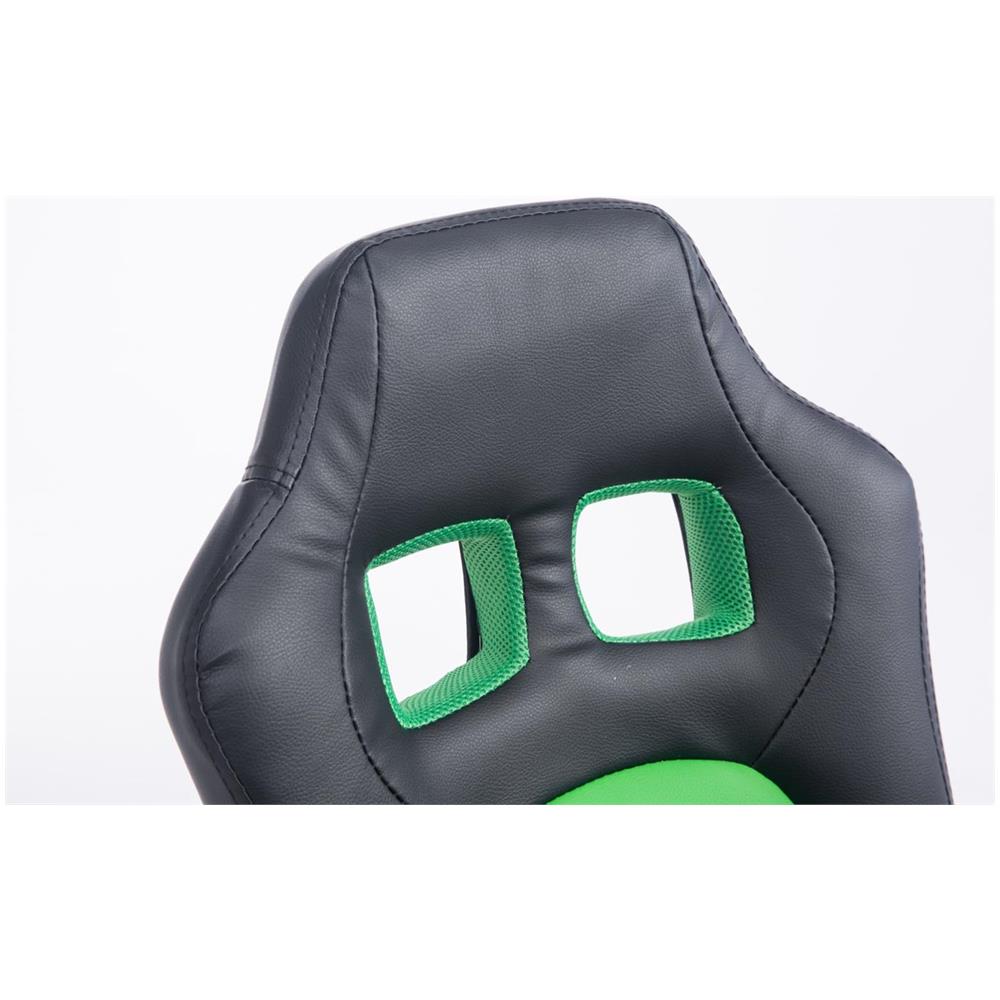 Sedia per Bambini Fun con braccioli, Sedia per cameretta dei Ragazzi Imbottita e con Fodera in Similpelle | Sedia per scrivania Bambina e Bambino con Seduta Alta 40-50 cm Nero Verde - Foto 5