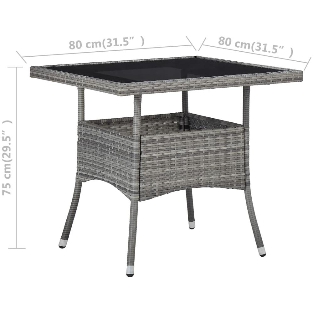 Tavolo Da Pranzo Per Giardino In Polyrattan Grigio E Vetro - Foto 9