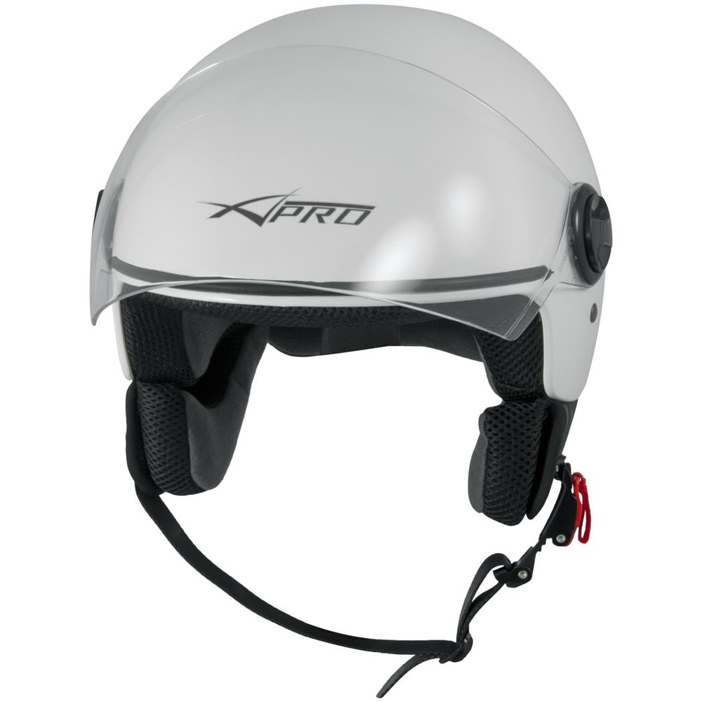 Casco Jet Moto Scooter Visera Antigraffio Argento Backline Ece 22-05 Bianco Xs - Foto 4