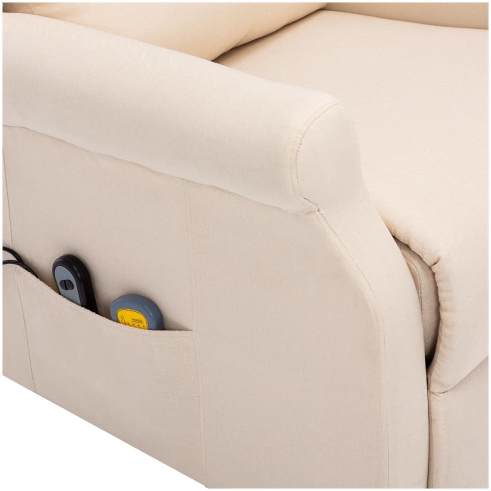 Poltrona Alzapersona Massaggiante Crema in Tessuto - Foto 8