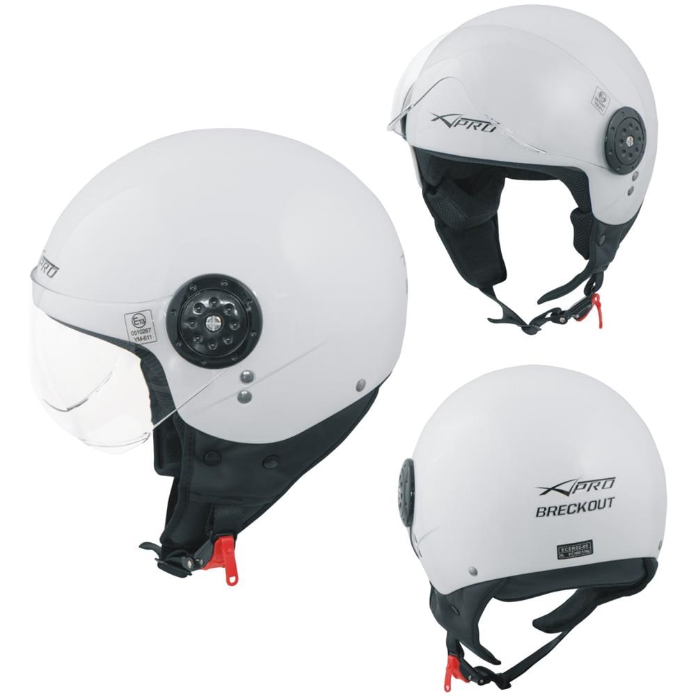Scooter Moto Casco Jet Demi Omologato Ece 22-05 Visiera Avio Bianco Xs - Foto 1