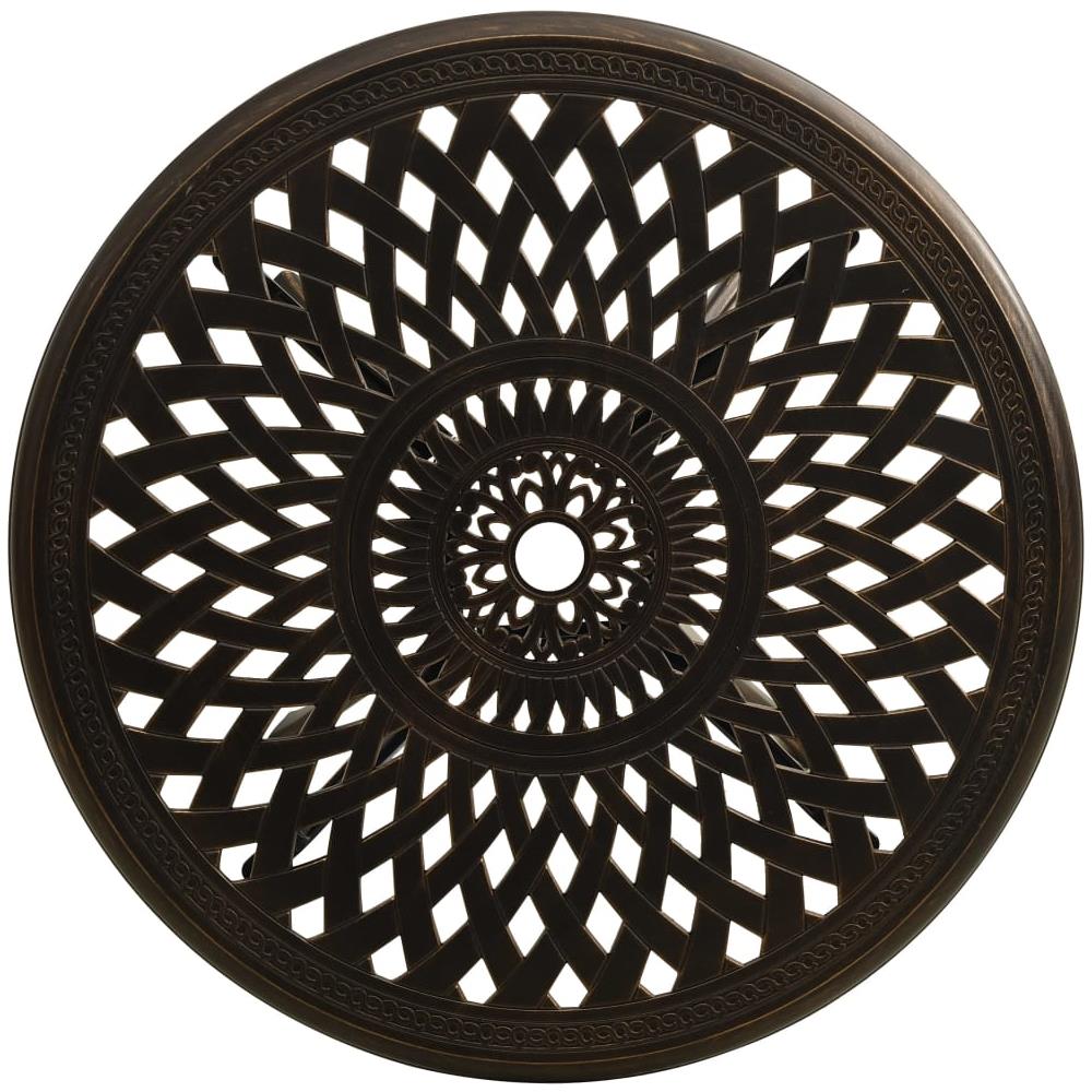Tavolo da Giardino Bronzo 78x78x72 cm in Alluminio Pressofuso - Foto 3