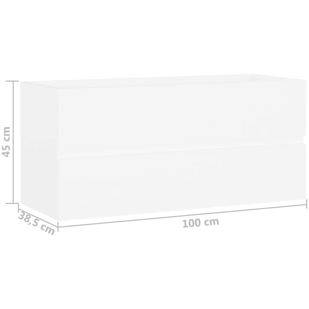 Mobile Lavabo Bianco 100x38,5x45 cm in Legno Multistrato - Foto 7