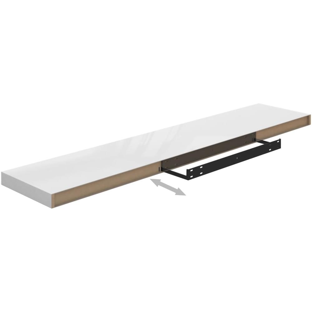 Scaffali A Parete 4 Pz Bianco Lucido 120x23,5x3,8 Cm In Mdf - Foto 8