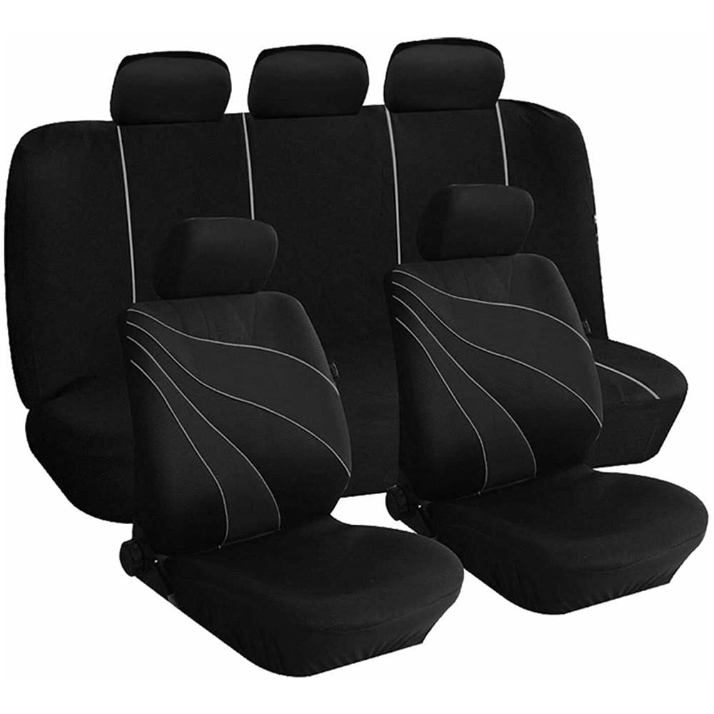 Coprisedili Universali Poliestere 2 Zip Schienali Posteriore Grigio - Mod. G - Foto 1