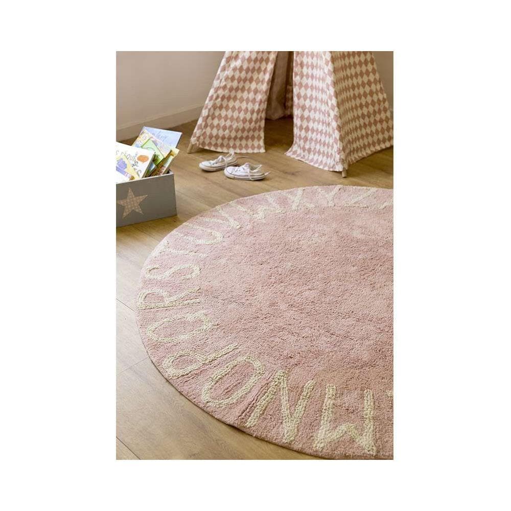 Tappeto In Cotone Alfabeto - Rosa - Ø 150 Cm Cm - Foto 2