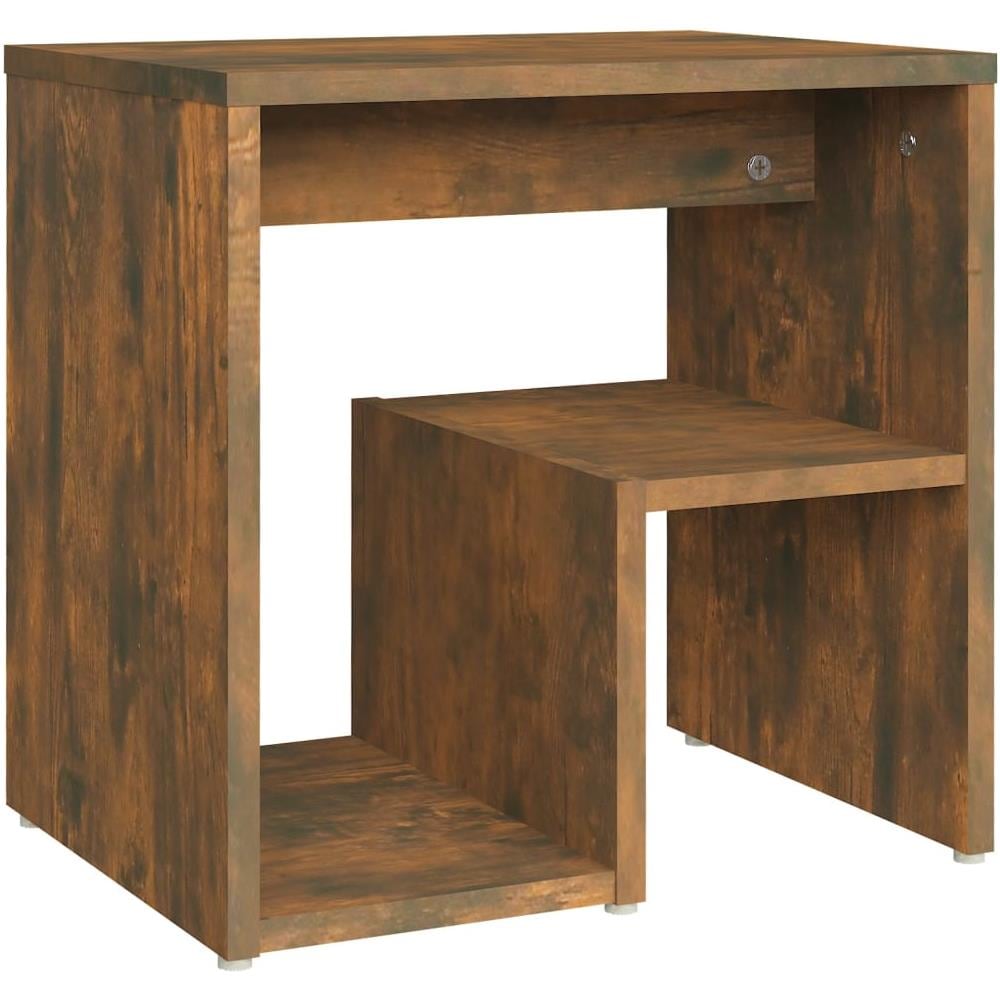 Comodino Rovere Fumo 40x30x40 Cm In Legno Multistrato - Foto 1
