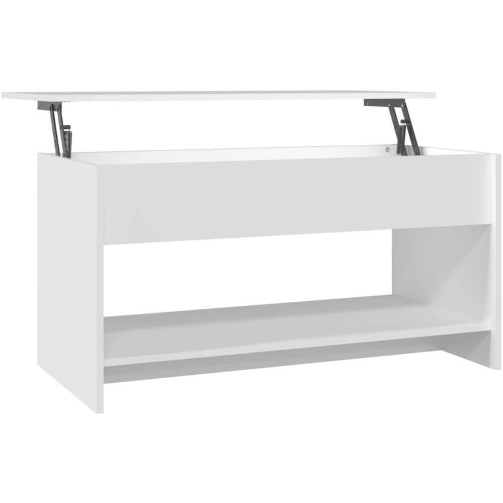 Tavolino Da Salotto Bianco 102x50x52,5 Cm In Legno Multistrato - Foto 2