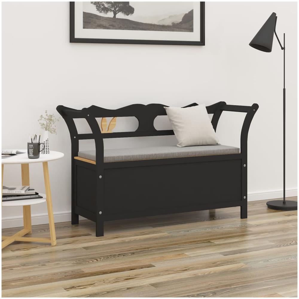 Panca Nera 107x45x75,5 Cm Legno Massello Di Abete - Foto 1