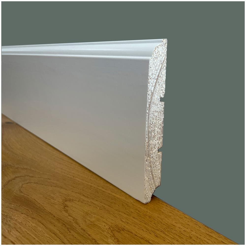 Battiscopa Premium In Legno Massello Mod.firenze 120x15 Laccato Bianco Liscio (prezzo Al Metro) - Foto 1