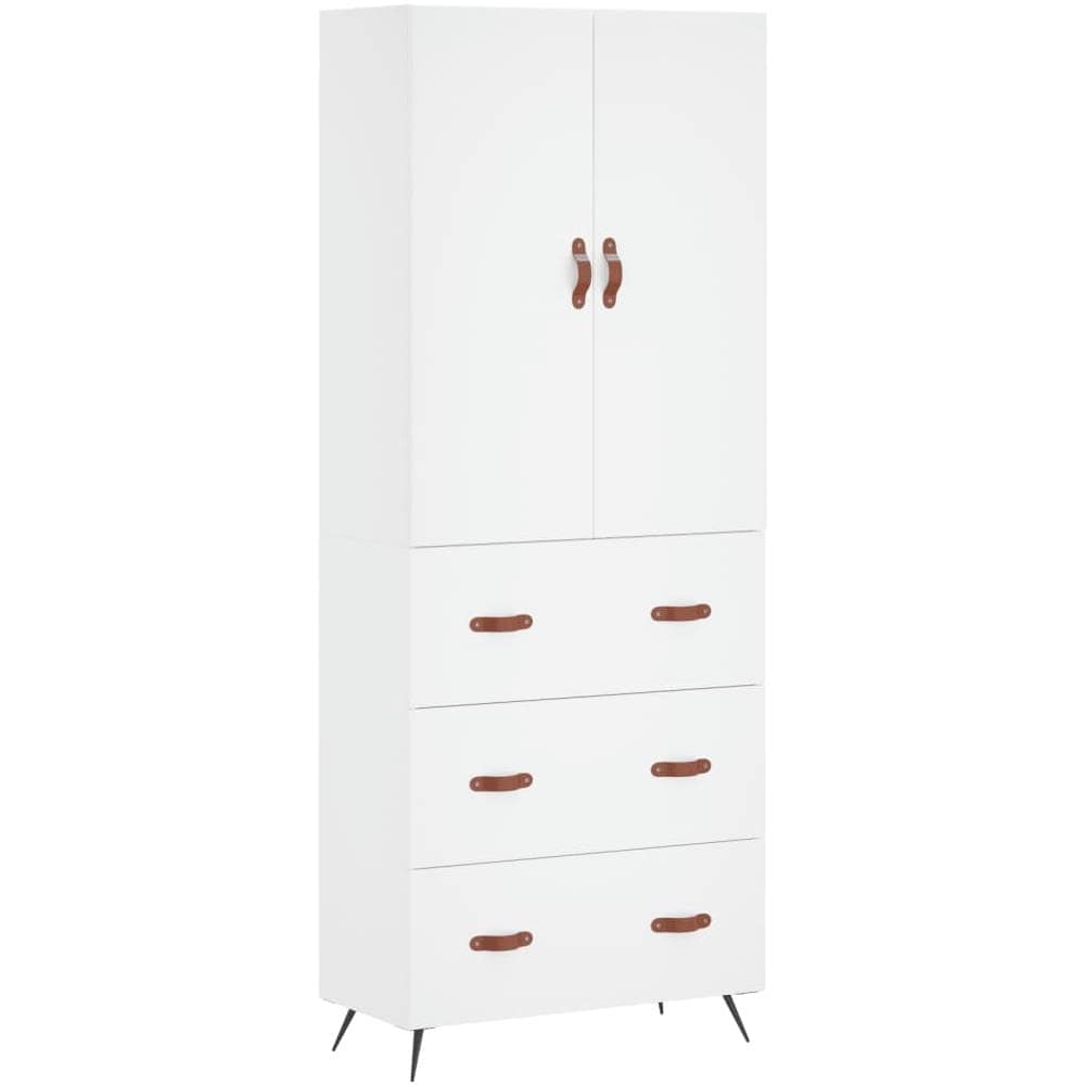 Credenza Bianca 69,5x34x180 Cm In Legno Multistrato - Foto 2