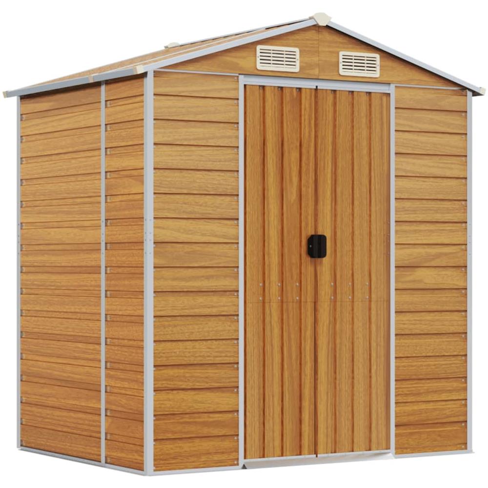 Capanno Giardino Marrone Chiaro 191x130x198cm Acciaio Zincato - Foto 2