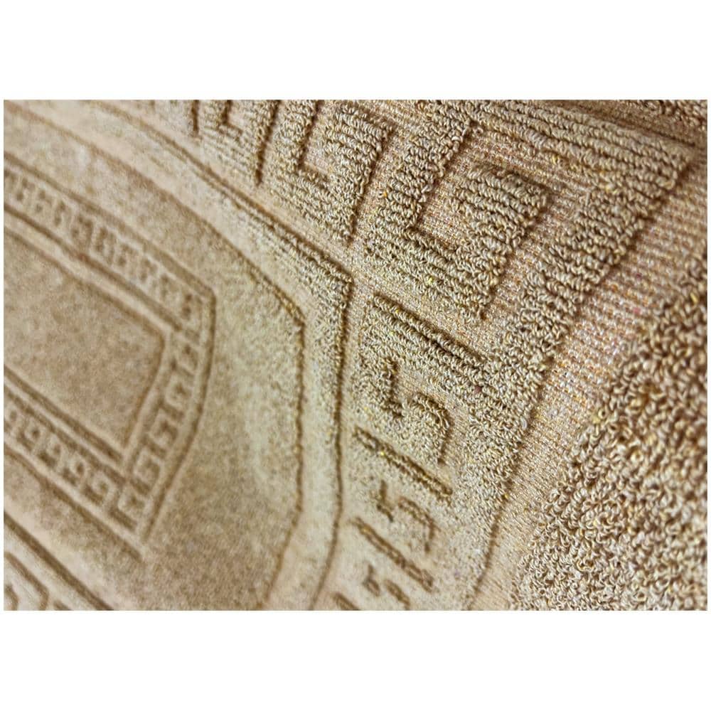 Tappeto Bagno Doccia Spugna Tinta Unita Torino Tappetino Super Assorbente In Cotone Pelo Corto Con Greca Parure 3 Pezzi Beige - Foto 4