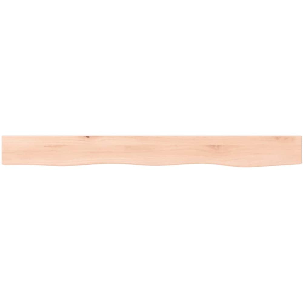Ripiano a Parete 100x10x4 cm Legno Massello Rovere Non Trattato - Foto 2