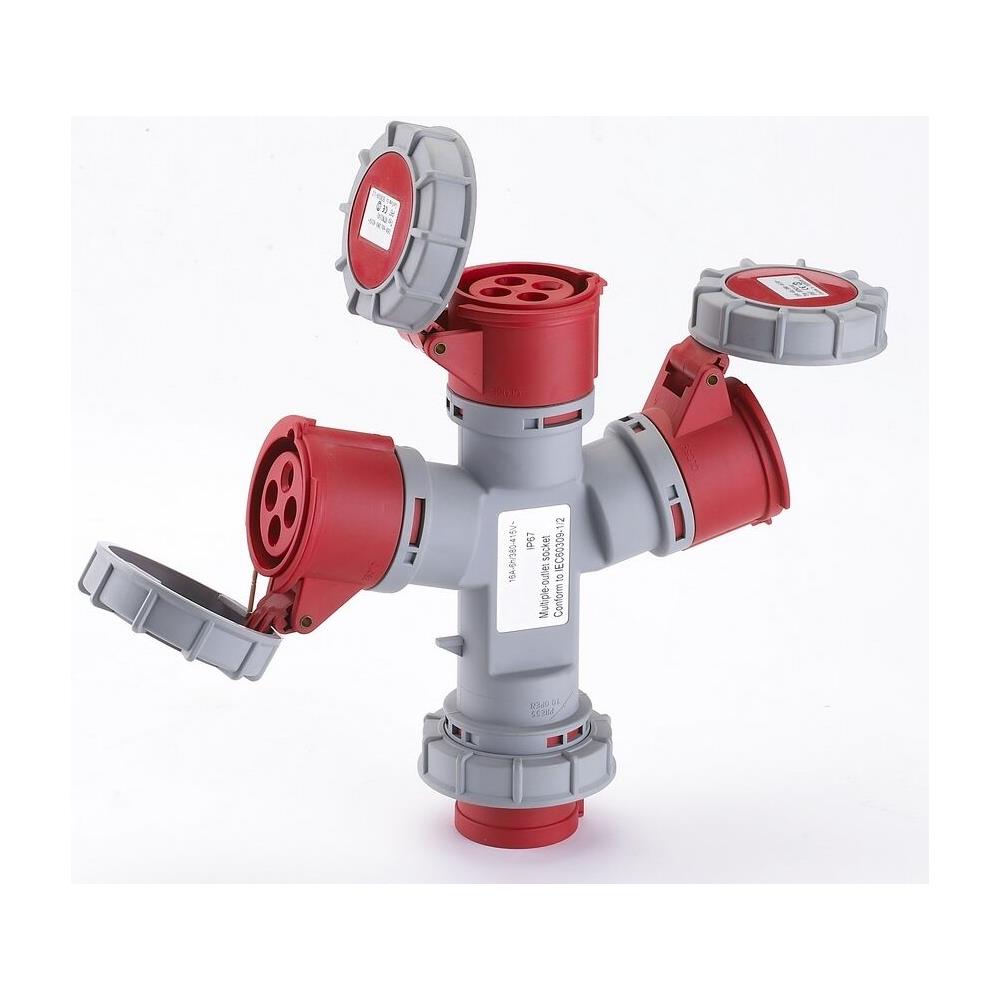 ADATTATORE Industriale 1 SPINA + 3 PRESE 380V 3P+T 16A CE - Foto 2