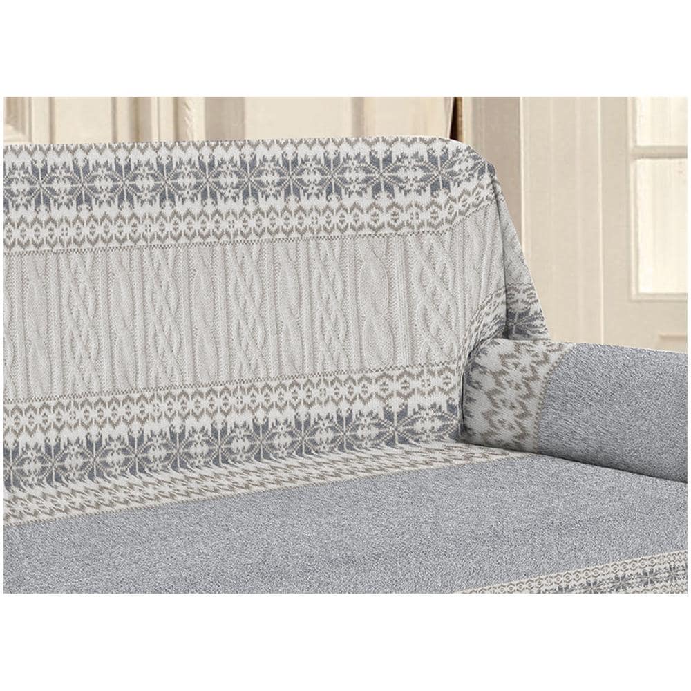 Telo Arredo Linea Pensieri Delicati Disegno Maglia Matrimoniale Grigio - Foto 4