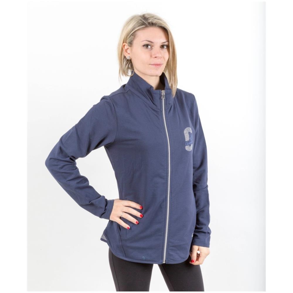 Felpa Donna Full Zip Stras Blu Xl - Foto 1