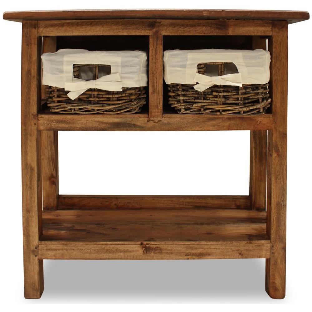 Consolle In Legno Massello Recuperato 69x28x70 Cm - Foto 2