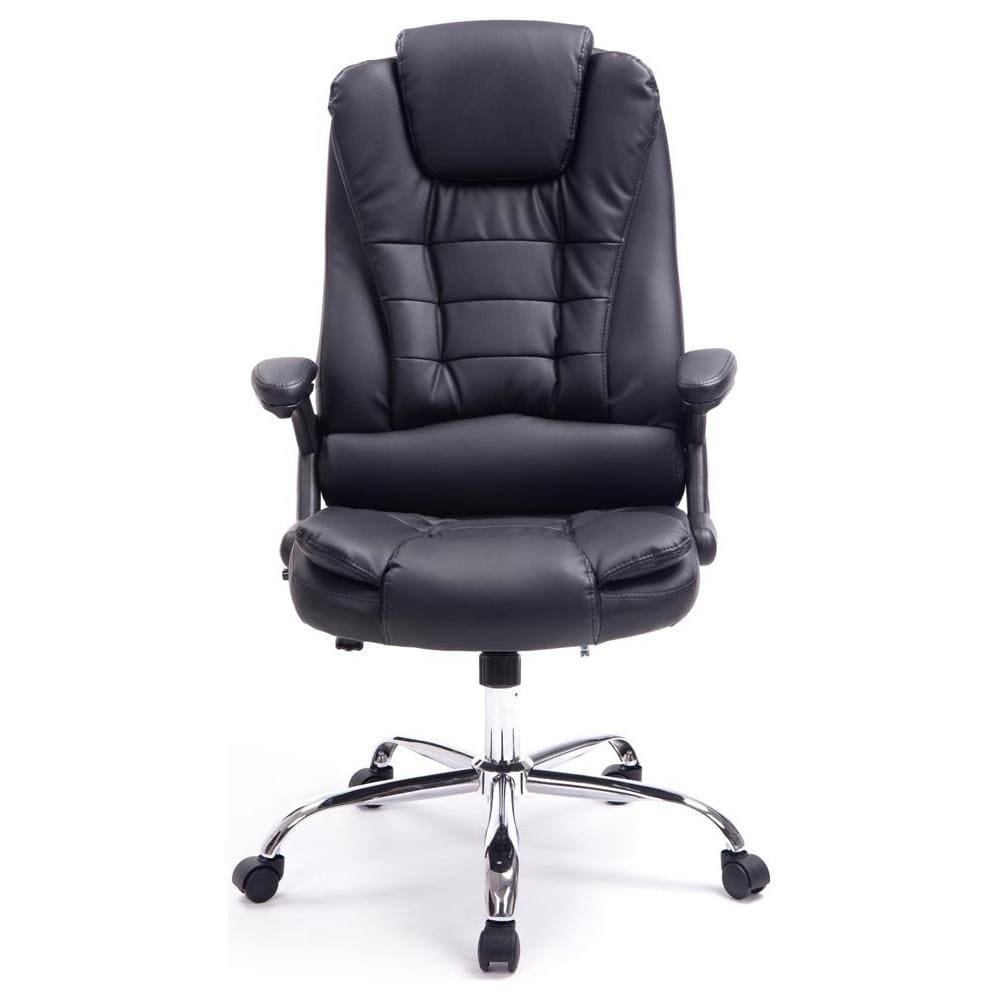 Sedia Ufficio Thor in Similpelle - Poltrona Studio Carico Max 150 kg I Sedia Pc Ergonomica Imbottita e Altezza Regolabile I Sedia da Scrivania con Ruote Antiattrito e Alto Schienale Nero - Foto 2
