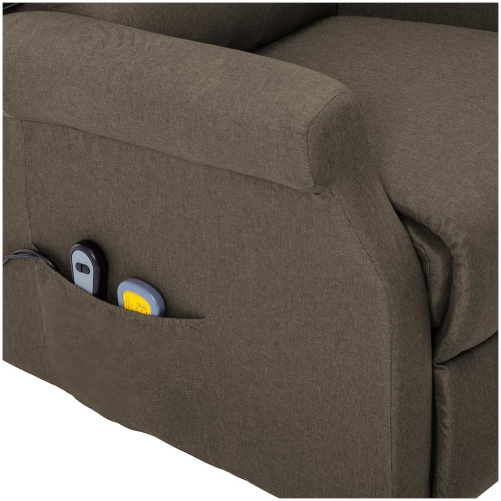 Poltrona Massaggiante Alzapersona Grigio Talpa In Tessuto - Foto 8