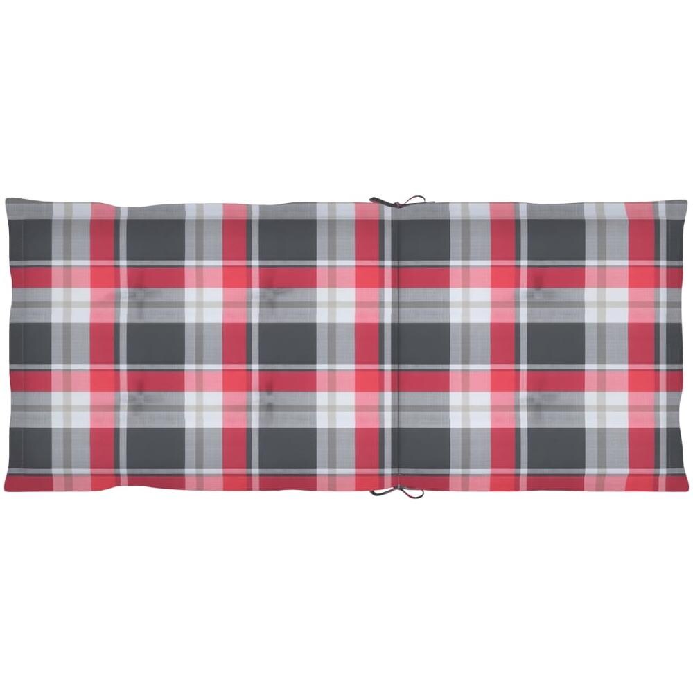 Cuscini Per Sedie Da Giardino 2 Pz Rossi A Quadri 120x50x4 Cm - Foto 2