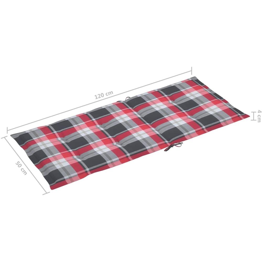 Cuscini Per Sedie Da Giardino 2 Pz Rossi A Quadri 120x50x4 Cm - Foto 7