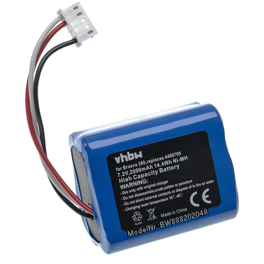Batteria Compatibile Con Irobot Braava 2000, 300, 380, 380t, 381, 390, 390t Aspirapolvere Home Cleaner (2000mah, 7,2v, Nimh) - Foto 1