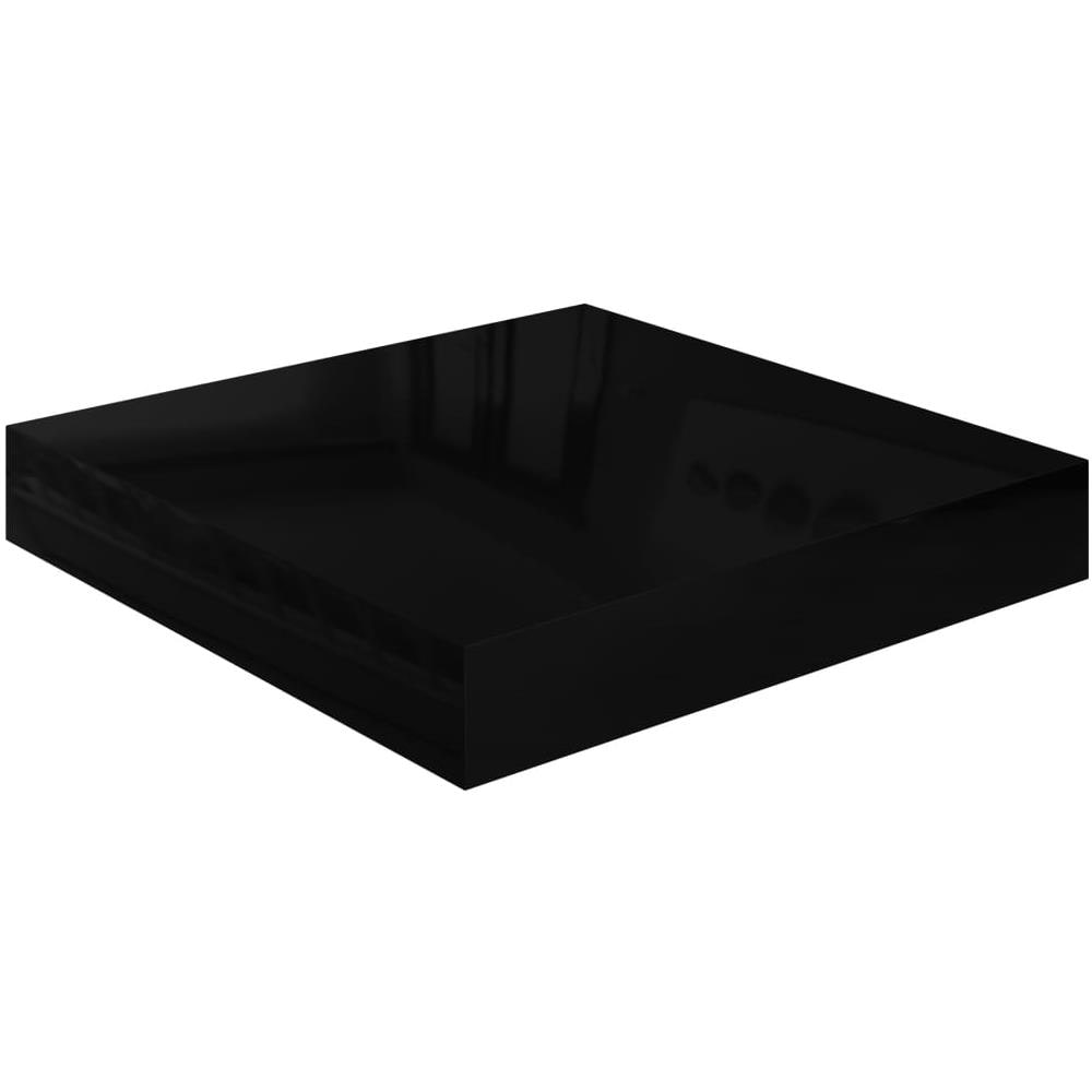 Scaffale A Parete Nero Lucido 23x23,5x3,8 Cm In Mdf - Foto 2