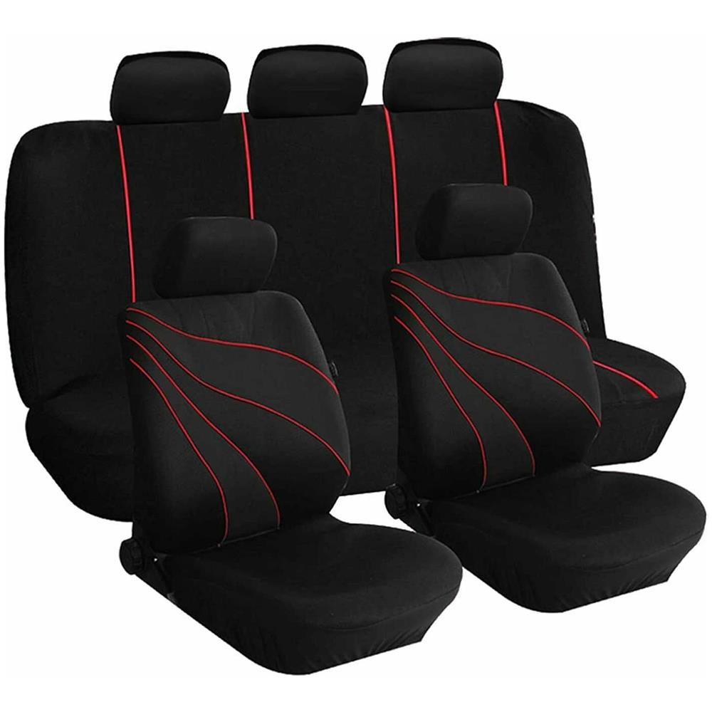 Coprisedili Universali Poliestere 2 Zip Schienali Posteriore Rosso - Mod. G - Foto 1