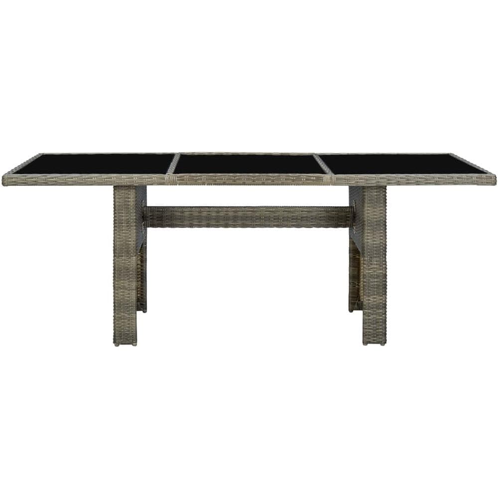 Tavolino da Giardino Marrone Polyrattan e Vetro Temperato - Foto 2