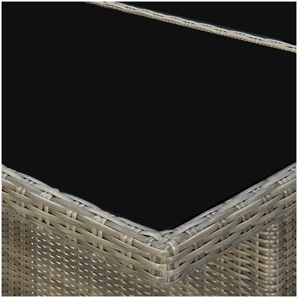 Tavolino da Giardino Marrone Polyrattan e Vetro Temperato - Foto 3