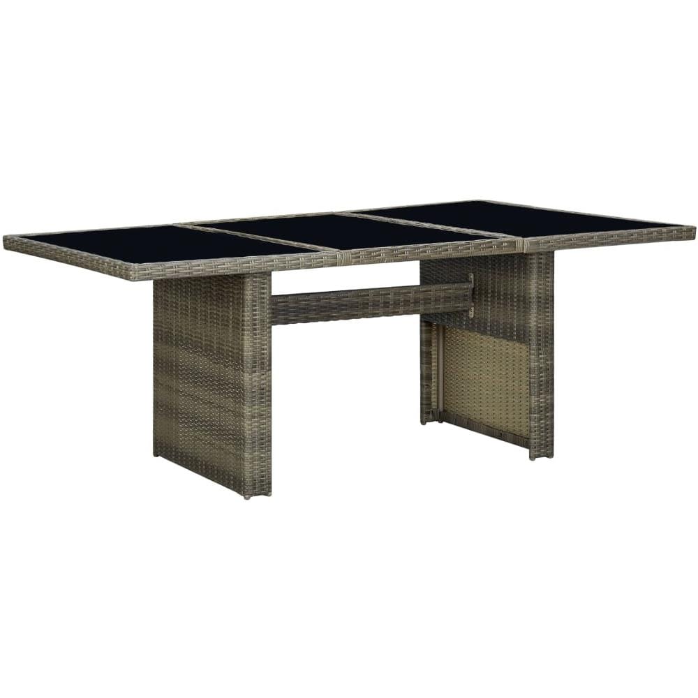 Tavolino da Giardino Marrone Polyrattan e Vetro Temperato - Foto 1