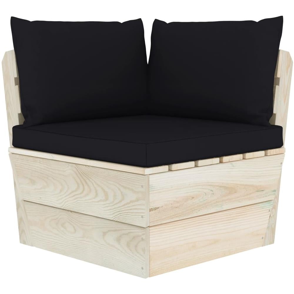 Divano Angolare da Giardino su Pallet e Cuscini Legno di Abete - Foto 1