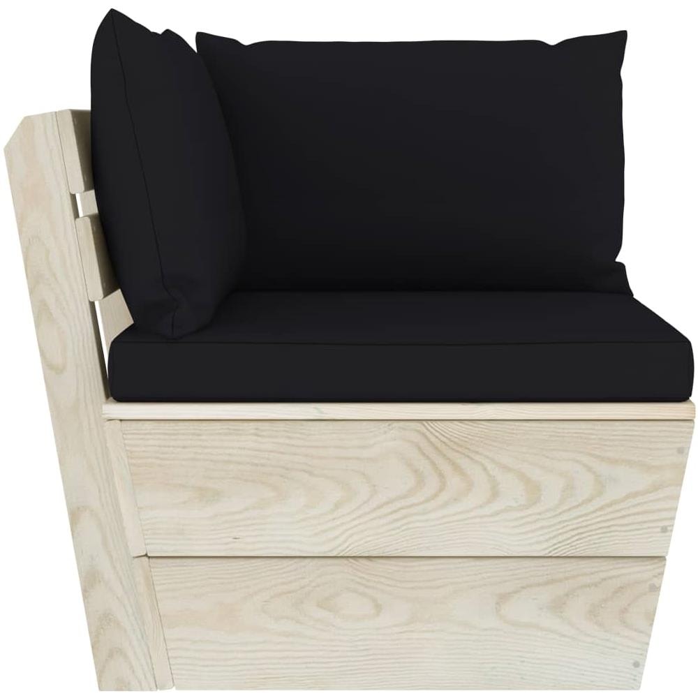 Divano Angolare da Giardino su Pallet e Cuscini Legno di Abete - Foto 2