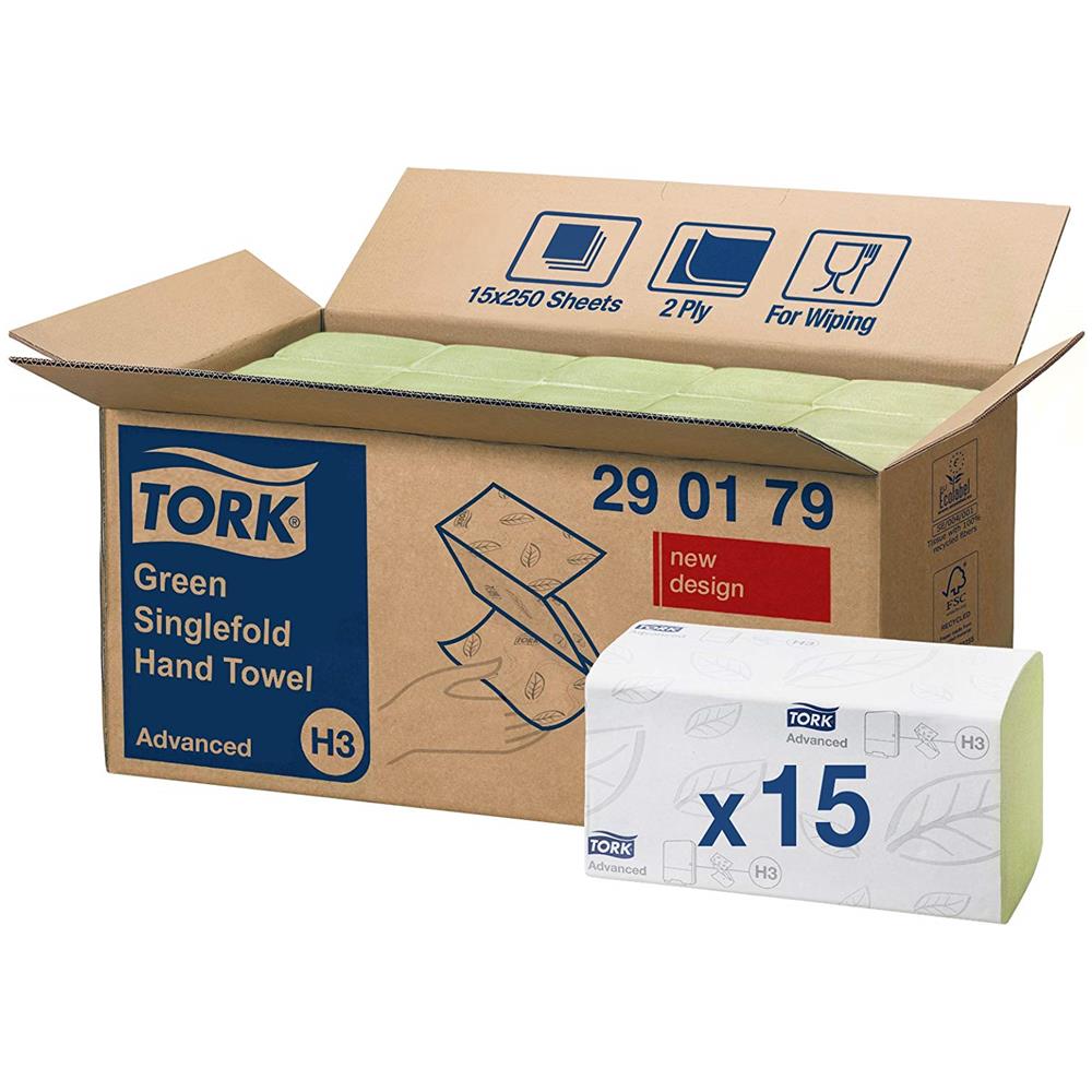 Cleaning Towel Advanced - 2 Ply - 250 - 15 Pacco - 250 mm x 230 mm - Verde - Fibra - Foto 2