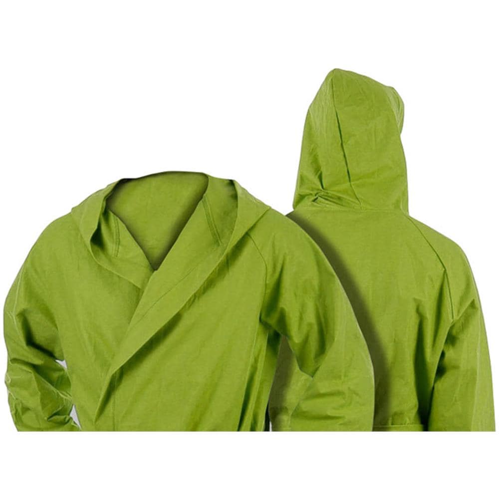 Accappatoio Con Cappuccio In Microfibra Adulto Unisex In Tinta Unita Vari Colori M Verde - Foto 6