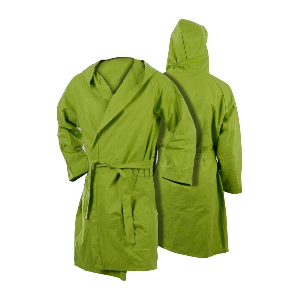 Accappatoio Con Cappuccio In Microfibra Adulto Unisex In Tinta Unita Vari Colori M Verde - Foto 1