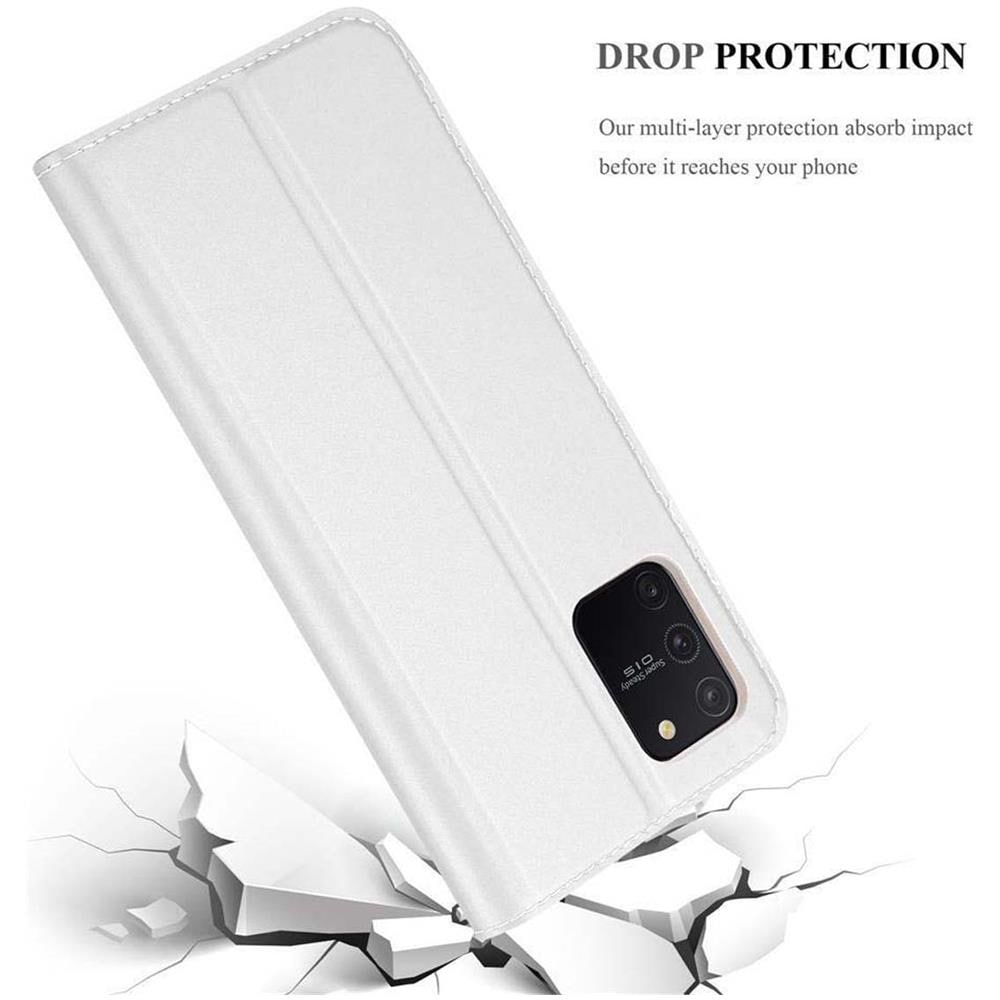 Custodia Compatibile Con Samsung Galaxy A91 In Classy Argento - Coperchio Protettiva Con Chiusura Magnetica, Funzione Stand E Tasca Per Le Carte - Foto 8