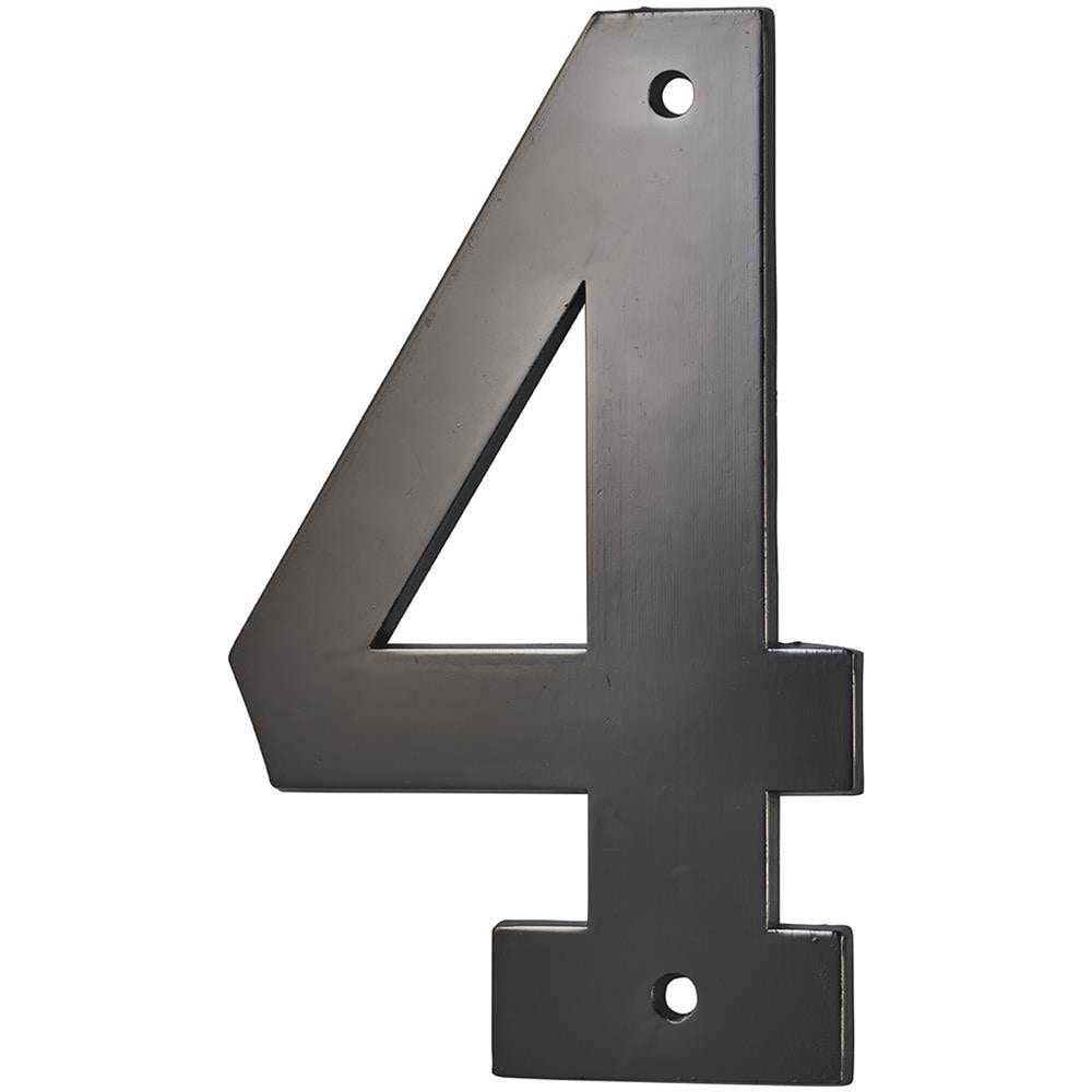 Targa Numero Civico 4, altezza 80mm Nero Metallo, Da Avvitare - - Foto 1