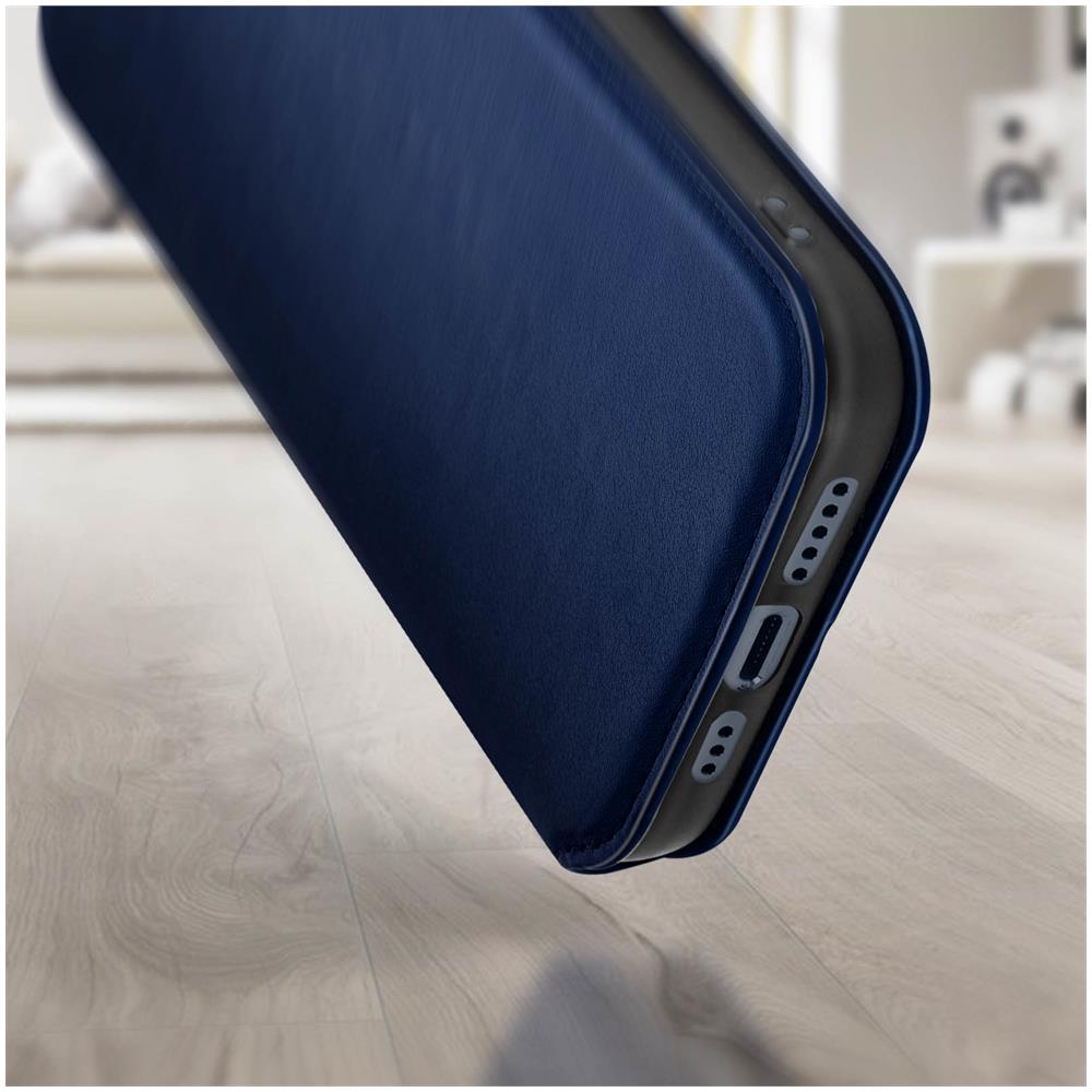Custodia Iphone 14 Plus Portafoglio Funzione Supporto Video Blu - Foto 2