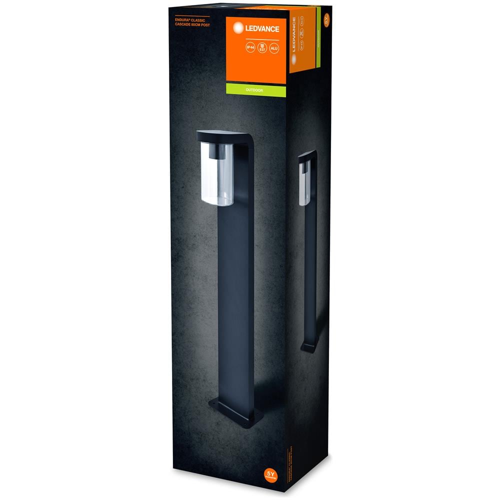 Lampada Da Terra A Led Ledvance E Luce Lavaggio Per 1x Lampadine E27, Luce Di Design In Ottica Moderna, Altezza 80 Cm, Alluminio E Vetro Trasparente, Endura Classica Cascade 80cm Post E27 Clr - Foto 2