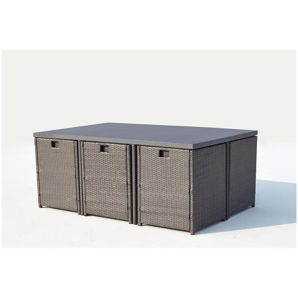 Salotto Da Giardino A Incasso 10 Posti Resina Intrecciata Grigio/bianco Sunset - Foto 2