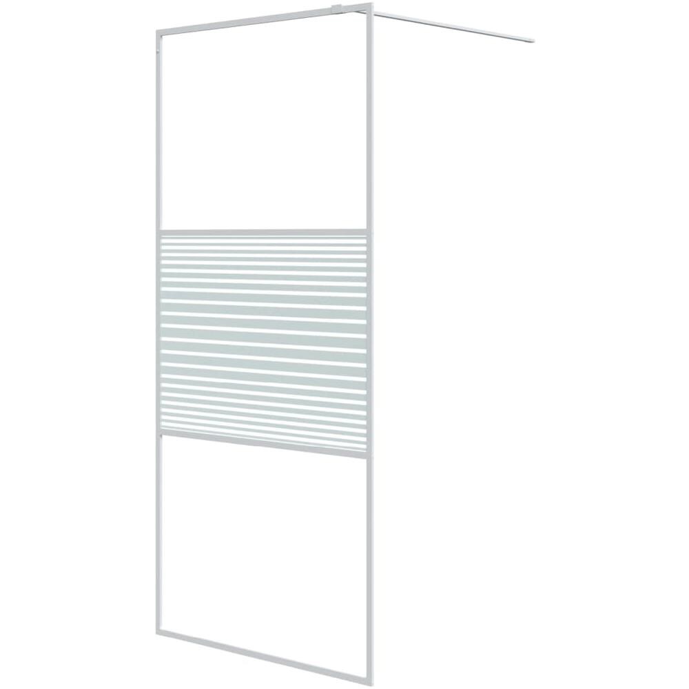 Parete Doccia Walk In Bianca 90x195 Cm Vetro Trasparente Esg - Foto 2
