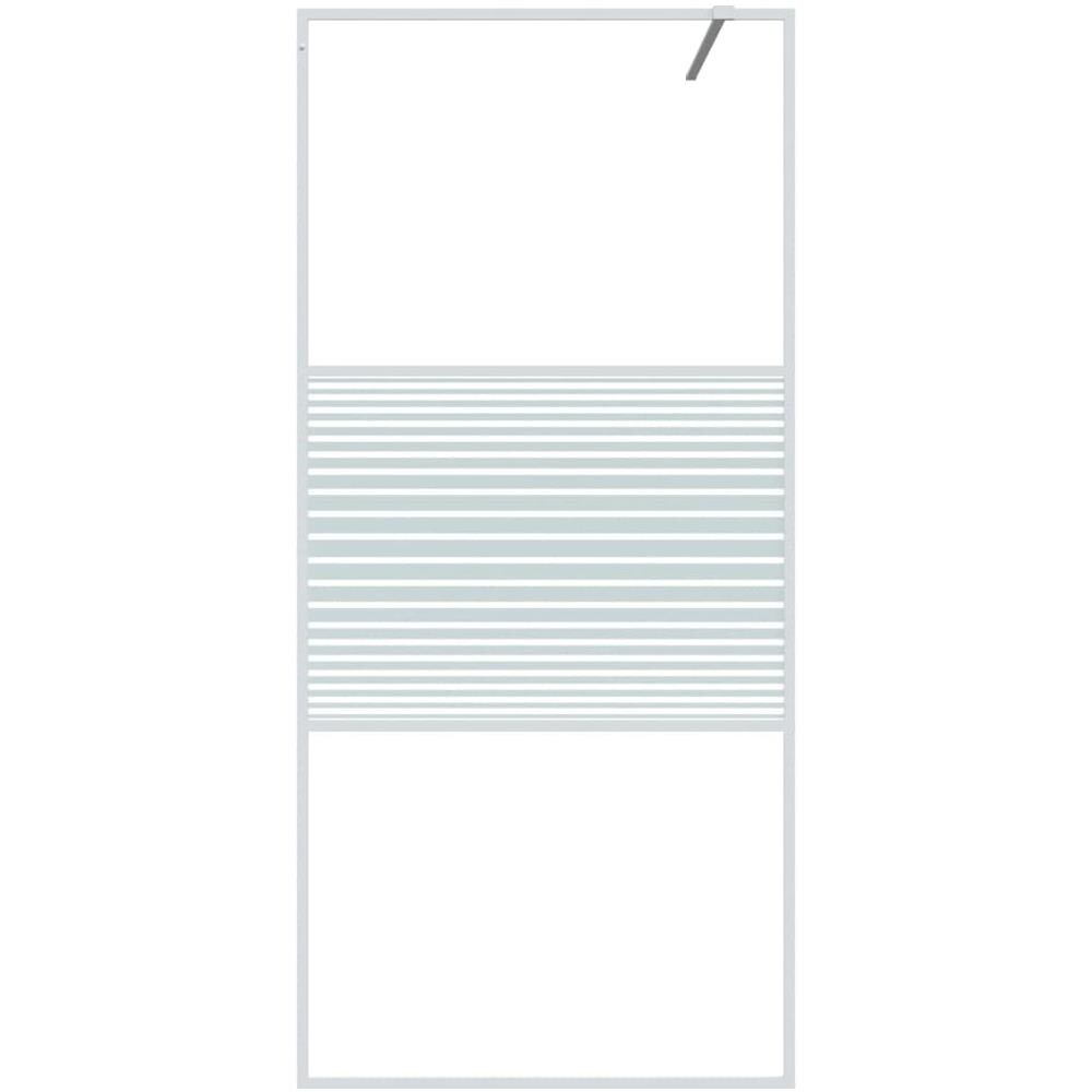 Parete Doccia Walk In Bianca 90x195 Cm Vetro Trasparente Esg - Foto 3